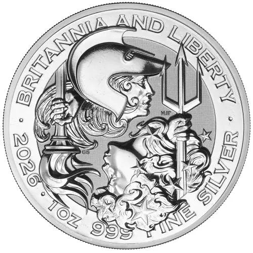 2026 Britannia and Liberty 1 oz silver coin reverse