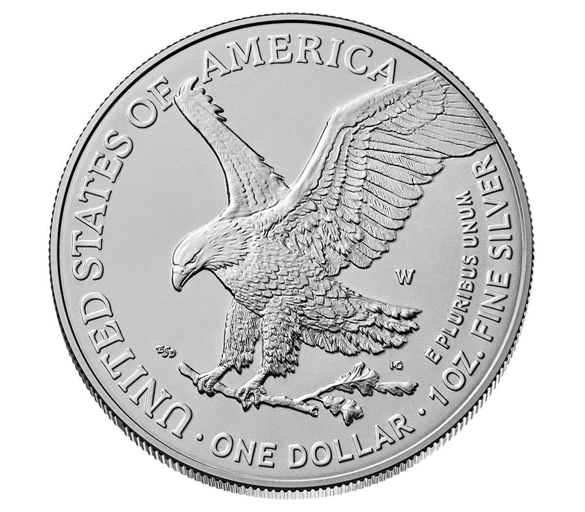 2026-W American Silver Eagle Enhanced Uncirculated eagle landing reverse