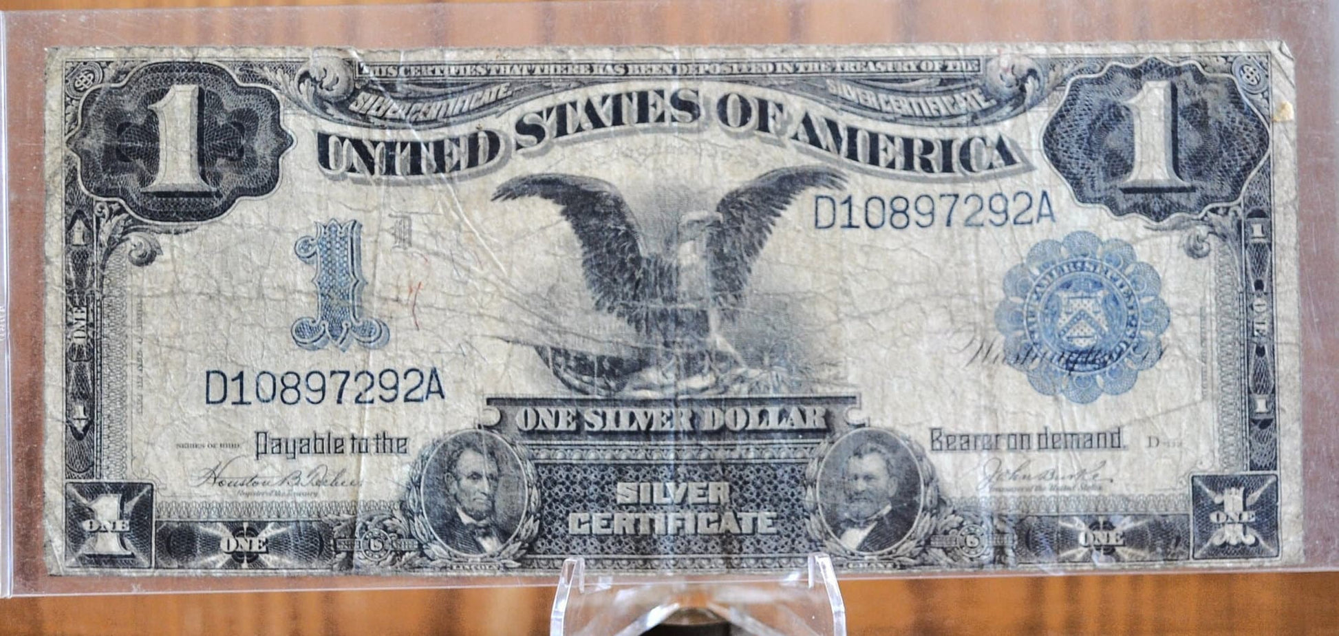 1899 $1 Black Eagle Silver Certificate VG (Fr.233) — representative complete front